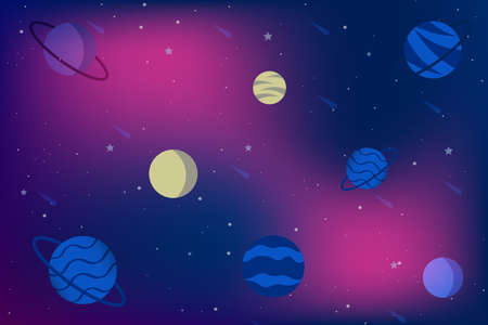 Space background with planets