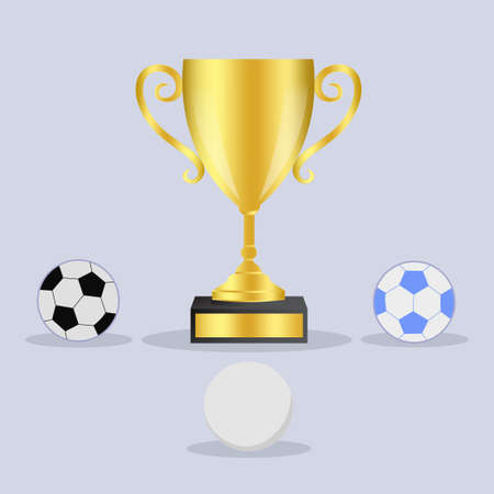 Golden trophy with ballsのイラスト素材