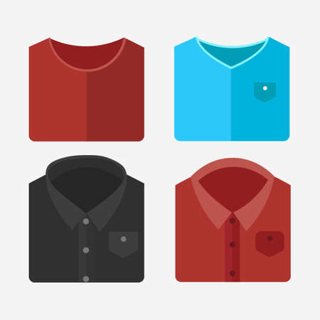 Flat folded clothes collection, can be used for business designsのイラスト素材