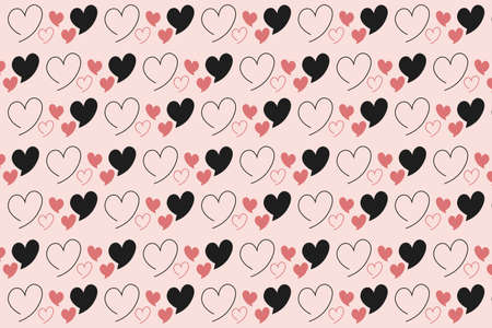 Red and black hearts pattern