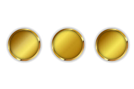 Gold circles collection with three three styleのイラスト素材