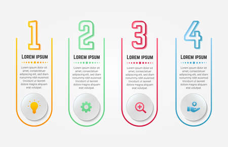 Presentation infographic with four options and business elementsのイラスト素材