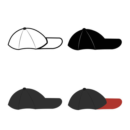 Abstract Cap Side View Silhouette Illustration, can be used for business designs, presentation designs or any suitable designs.のイラスト素材