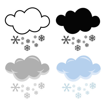 Abstract Modern Snowy Weather Silhouette Illustration, can be used for business designs, presentation designs or any suitable designs.のイラスト素材