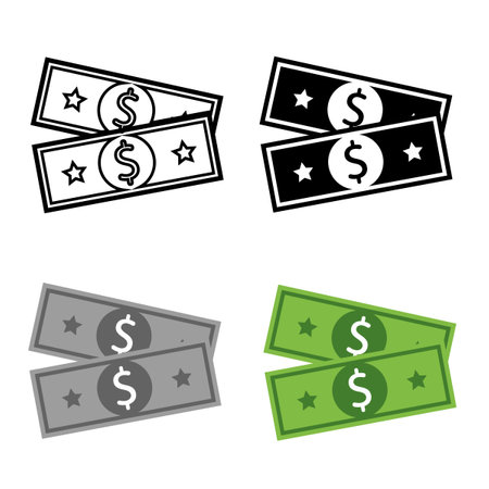 Abstract Paper Money Silhouette Illustration, can be used for business designs, presentation designs or any suitable designs.のイラスト素材