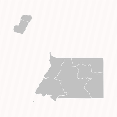 Detailed Map of Equatorial Guinea With States and Cities, can be used for business designs, presentation designs or any suitable designs.のイラスト素材