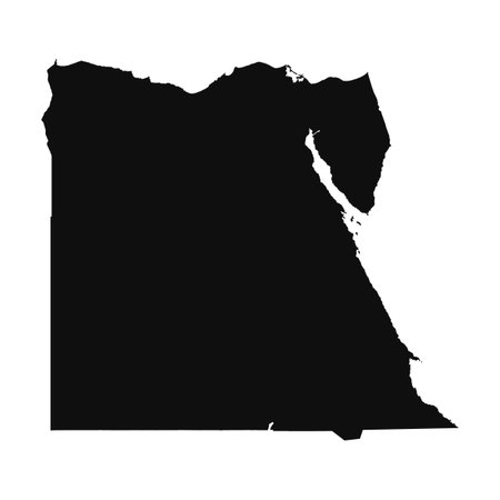 Abstract Silhouette Egypt Simple Map, can be used for business designs, presentation designs or any suitable designs.のイラスト素材