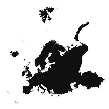 Abstract Silhouette Europe Simple Map, can be used for business designs, presentation designs or any suitable designs.のイラスト素材