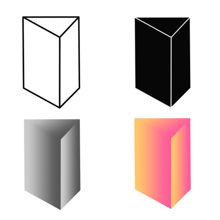 Abstract Triangular Prism Silhouette Illustration, can be used for business designs, presentation designs or any suitable designs.のイラスト素材