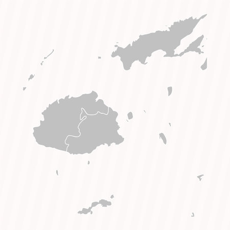 Detailed Map of Fiji With States and Cities, can be used for business designs, presentation designs or any suitable designs.のイラスト素材
