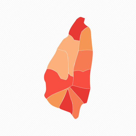 Colorful Saint Lucia Divided Map Illustration&#xD;&#xA;, can be used for business designs, presentation designs or any suitable designs.のイラスト素材