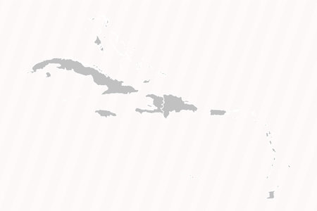 Detailed Map of Caribbean With States and Cities, can be used for business designs, presentation designs or any suitable designs.のイラスト素材