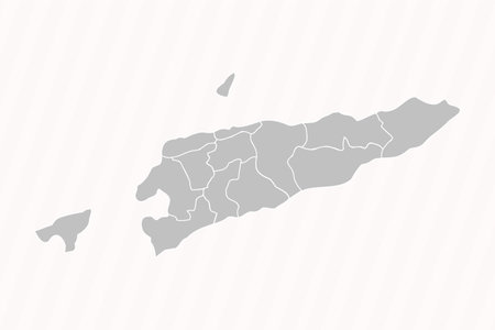 Detailed Map of East Timor With States and Cities, can be used for business designs, presentation designs or any suitable designs.のイラスト素材