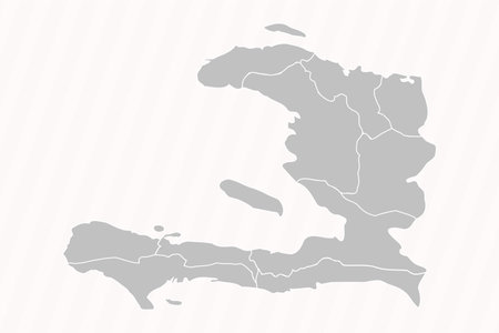 Detailed Map of Haiti With States and Cities, can be used for business designs, presentation designs or any suitable designs.のイラスト素材