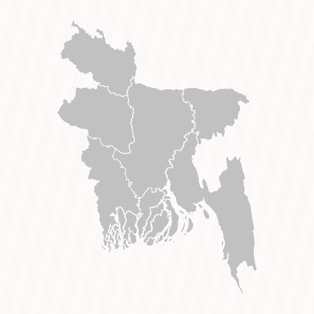 Detailed Map of Bangladesh With States and Cities, can be used for business designs, presentation designs or any suitable designs.のイラスト素材