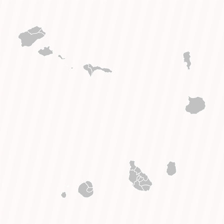 Detailed Map of Cape Verde With States and Cities, can be used for business designs, presentation designs or any suitable designs.のイラスト素材