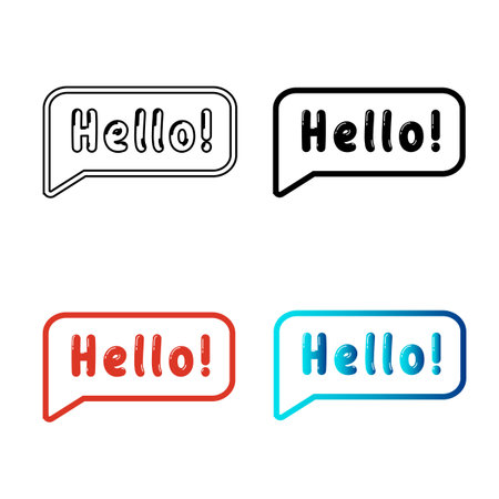 Abstract Hello Message Silhouette Illustration, can be used for business designs, presentation designs or any suitable designs.のイラスト素材