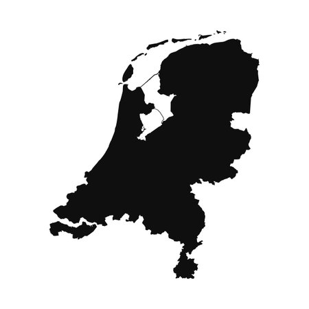 Abstract Silhouette Netherlands Simple Map, can be used for business designs, presentation designs or any suitable designs.のイラスト素材