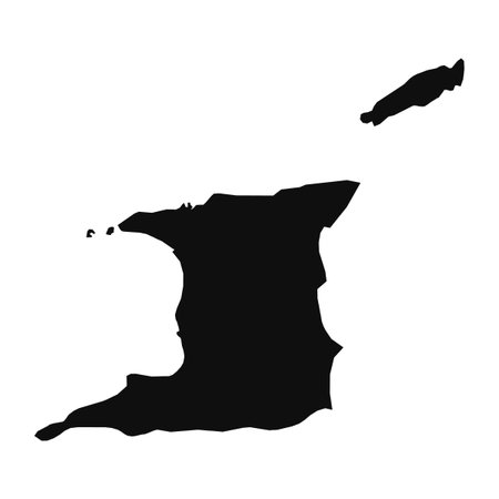 Abstract Silhouette Trinidad and Tobago Simple Map, can be used for business designs, presentation designs or any suitable designs.のイラスト素材