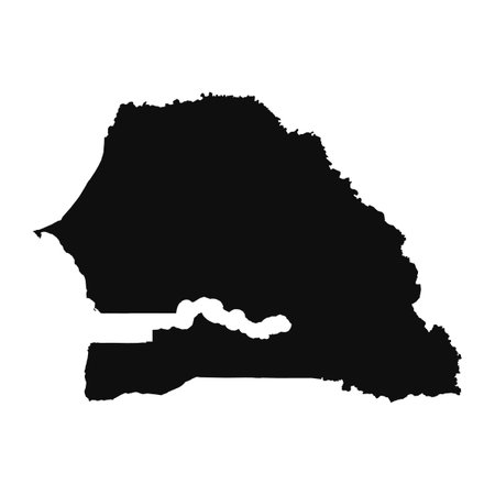Abstract Silhouette Senegal Simple Map, can be used for business designs, presentation designs or any suitable designs.のイラスト素材