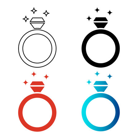 Abstract Wedding Ring Silhouette Illustration, can be used for business designs, presentation designs or any suitable designs.のイラスト素材