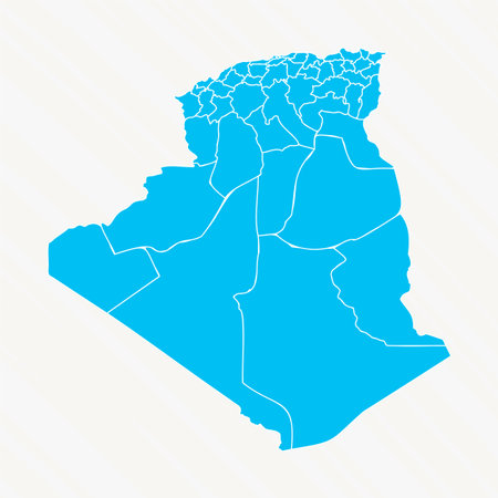 Flat Design Map of Algeria With Details, can be used for business designs, presentation designs or any suitable designs.のイラスト素材