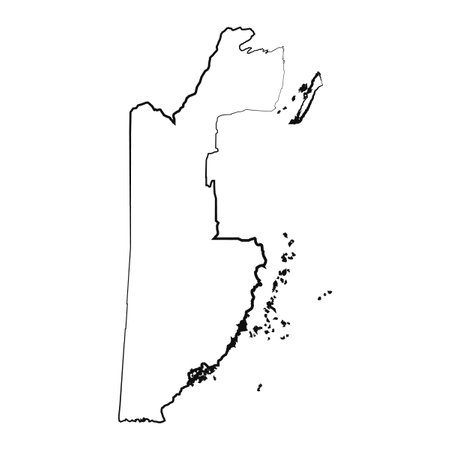 Hand Drawn Lined Belize Simple Map Drawing, can be used for business designs, presentation designs or any suitable designs.のイラスト素材