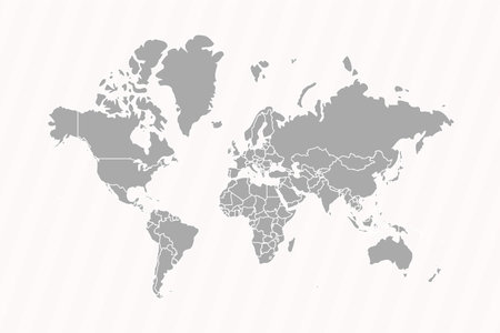 Detailed Map of the World With Countries&#xD;&#xA;, can be used for business designs, presentation designs or any suitable designs.のイラスト素材