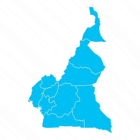 Flat Design Map of Cameroon With Details, can be used for business designs, presentation designs or any suitable designs.のイラスト素材