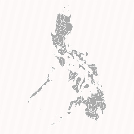 Detailed Map of Philippines With States and Cities, can be used for business designs, presentation designs or any suitable designs.のイラスト素材