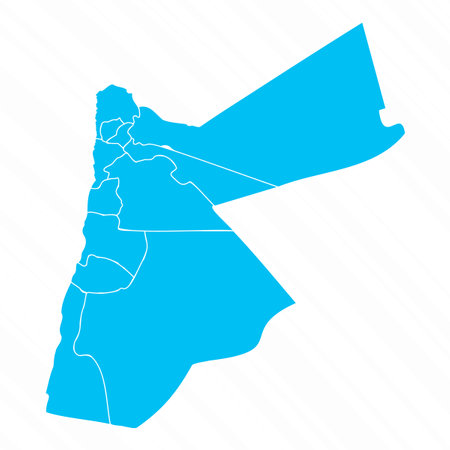 Flat Design Map of Jordan With Details, can be used for business designs, presentation designs or any suitable designs.のイラスト素材