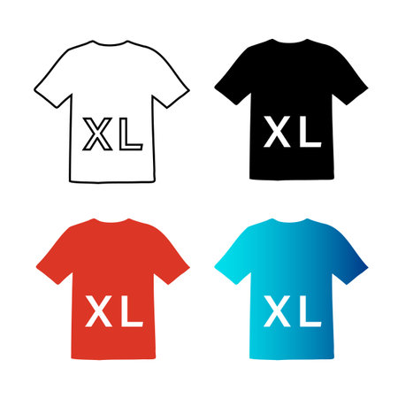 Abstract XL Size Shirt Silhouette Illustration, can be used for business designs, presentation designs or any suitable designs.のイラスト素材