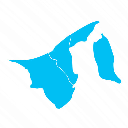 Flat Design Map of Brunei With Details, can be used for business designs, presentation designs or any suitable designs.のイラスト素材
