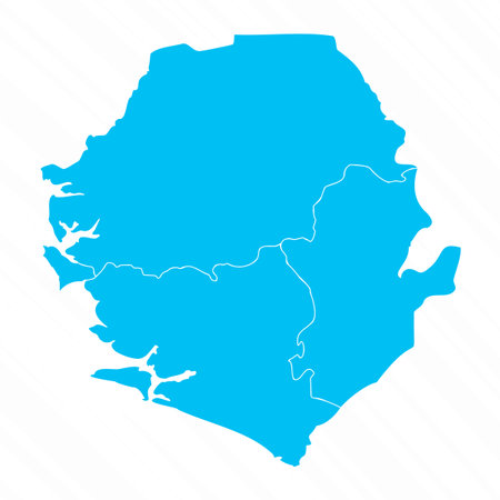 Flat Design Map of Sierra Leone With Details, can be used for business designs, presentation designs or any suitable designs.のイラスト素材
