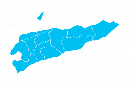 Flat Design Map of East Timor With Details, can be used for business designs, presentation designs or any suitable designs.のイラスト素材