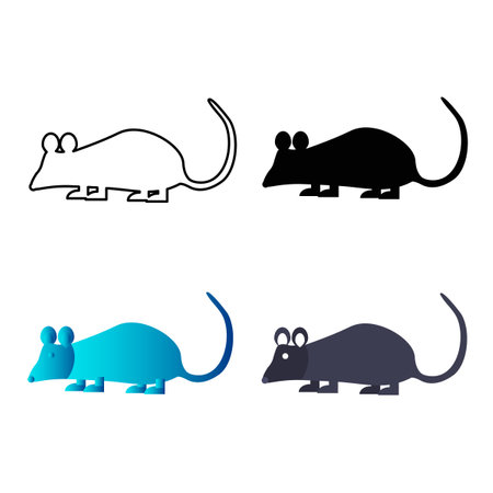 Abstract Flat Rat Animal Silhouette Illustration, can be used for business designs, presentation designs or any suitable designs.のイラスト素材