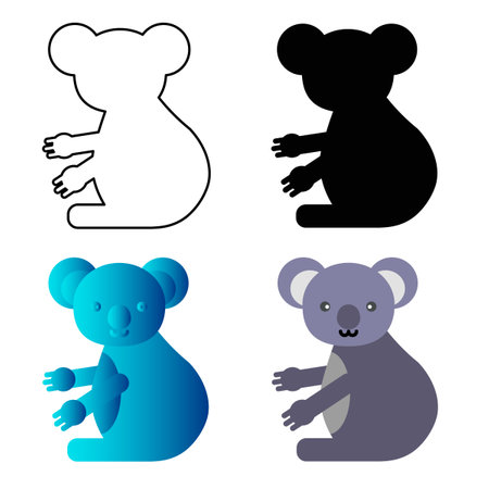 Abstract Flat Koala Animal Silhouette Illustration, can be used for business designs, presentation designs or any suitable designs.のイラスト素材