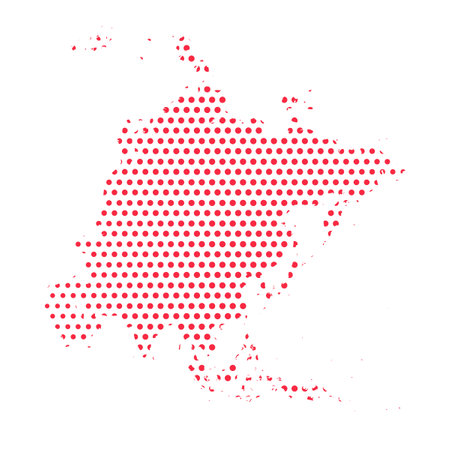 Vector Asia Dotted Map Illustration, can be used for business designs, presentation designs or any suitable designs.のイラスト素材