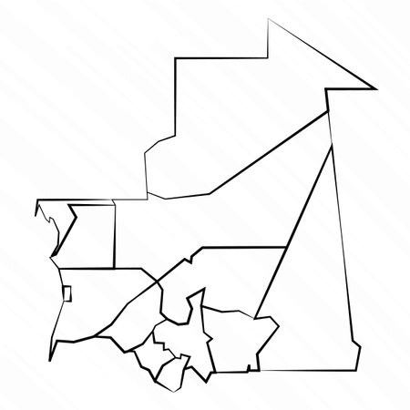 Hand Drawn Mauritania Map Illustration, can be used for business designs, presentation designs or any suitable designs.のイラスト素材