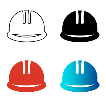 Abstract Engineer Hard Hat Silhouette Illustration, can be used for business designs, presentation designs or any suitable designs.のイラスト素材