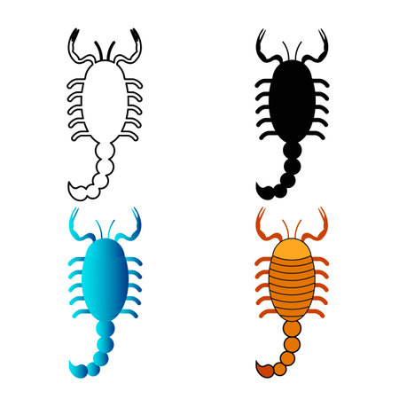 Abstract Flat Scorpion Animal Silhouette Illustration, can be used for business designs, presentation designs or any suitable designs.のイラスト素材