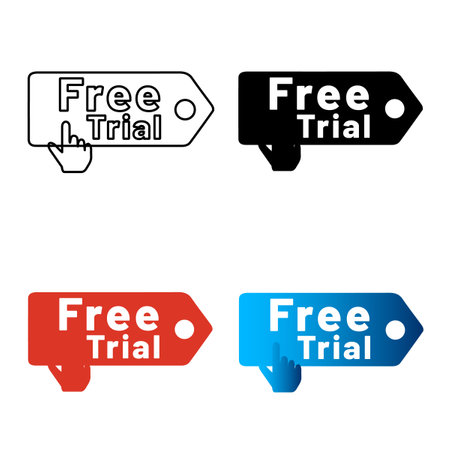 Abstract Free Trial Silhouette Illustration, can be used for business designs, presentation designs or any suitable designs.のイラスト素材