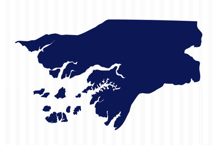 Flat Simple Guinea Bissau Vector Map, can be used for business designs, presentation designs or any suitable designs.のイラスト素材