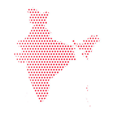 Vector India Dotted Map Illustration, can be used for business designs, presentation designs or any suitable designs.のイラスト素材