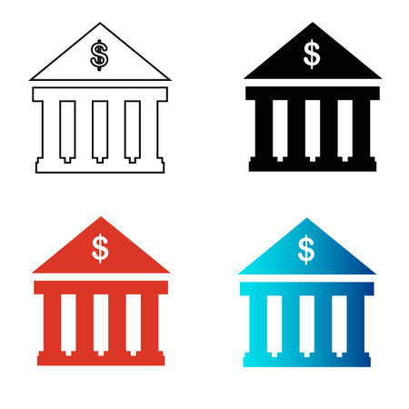 Abstract Bank Silhouette Illustration, can be used for business designs, presentation designs or any suitable designs.のイラスト素材