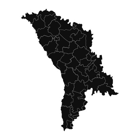 Abstract Moldova Silhouette Detailed Map, can be used for business designs, presentation designs or any suitable designs.のイラスト素材