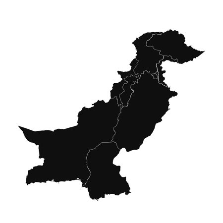 Abstract Pakistan Silhouette Detailed Map, can be used for business designs, presentation designs or any suitable designs.のイラスト素材