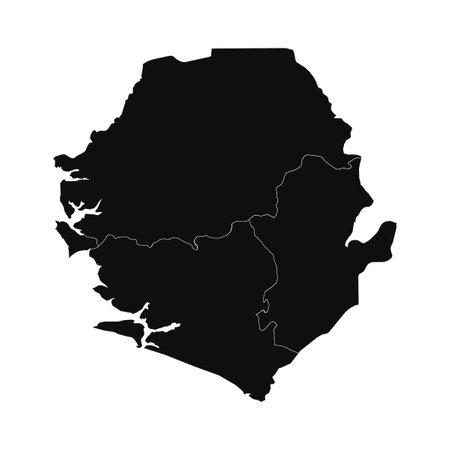 Abstract Sierra Leone Silhouette Detailed Map, can be used for business designs, presentation designs or any suitable designs.のイラスト素材