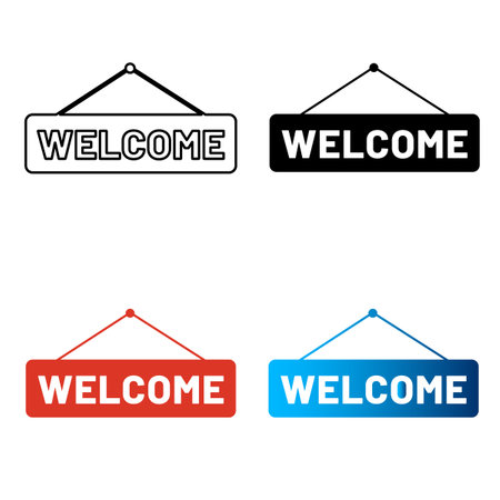 Abstract Welcome Silhouette Illustration, can be used for business designs, presentation designs or any suitable designs.のイラスト素材