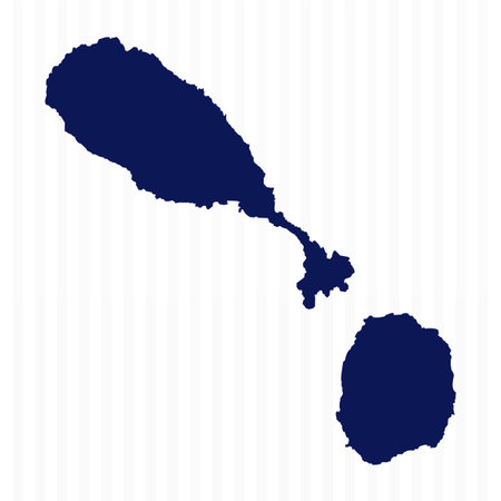 Flat Simple Saint Kitts Vector Map, can be used for business designs, presentation designs or any suitable designs.のイラスト素材